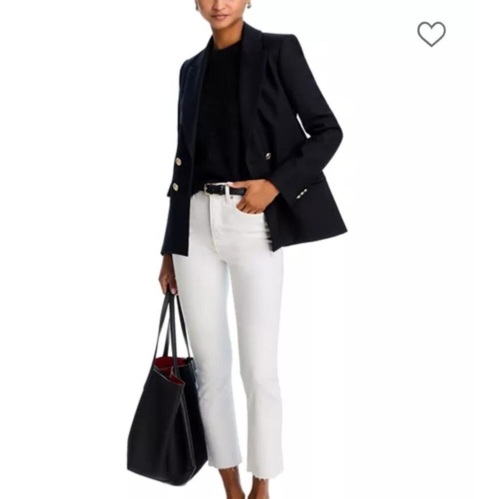 Veronica Beard Womens Washed White Carly Raw Hem Kick Flare Jeans 26